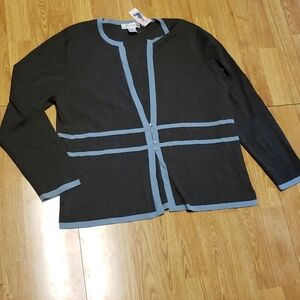 NWT Dressbarn gray knit cardigan 18/20